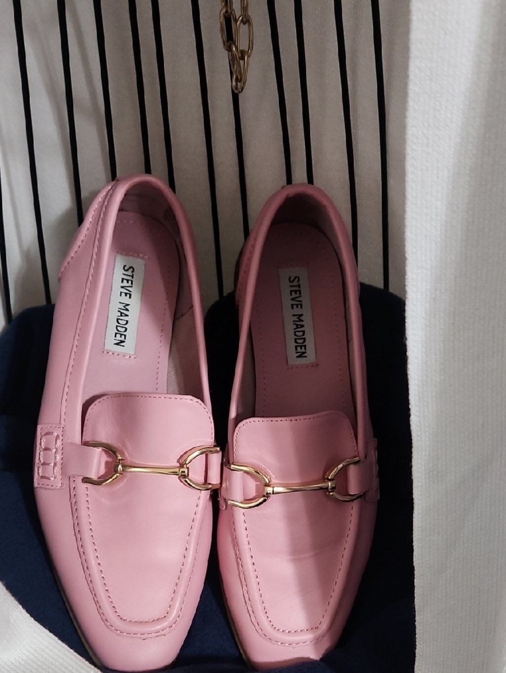 Steve Madden Pink Leather Horsebit Loafers